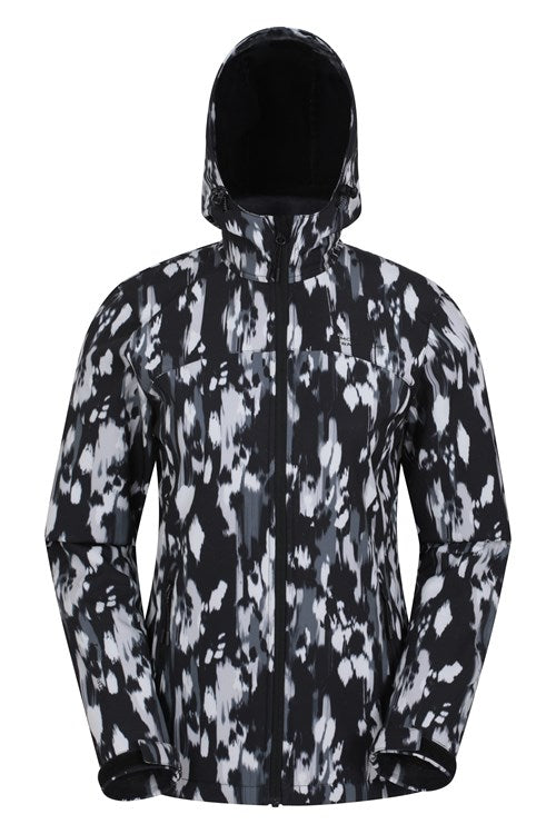 Exodus Women Printed Water Resistant Softshell מעיל רוח וגשם לנשים